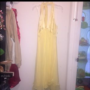 Yellow formal halter dress