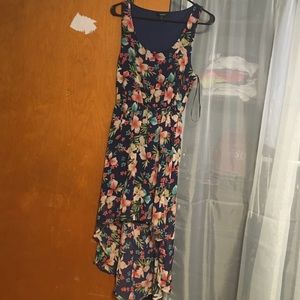 Forever21 tropical floral high low dress S