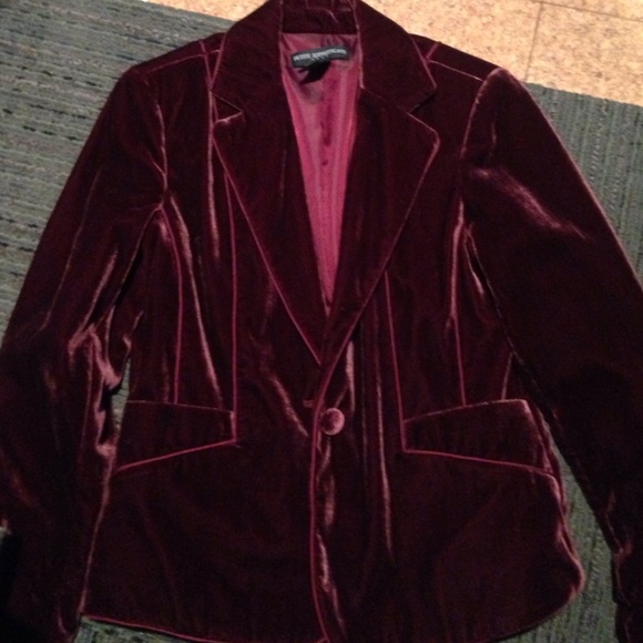 Maroon velvet suit jacket