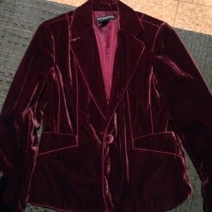 Maroon velvet suit jacket