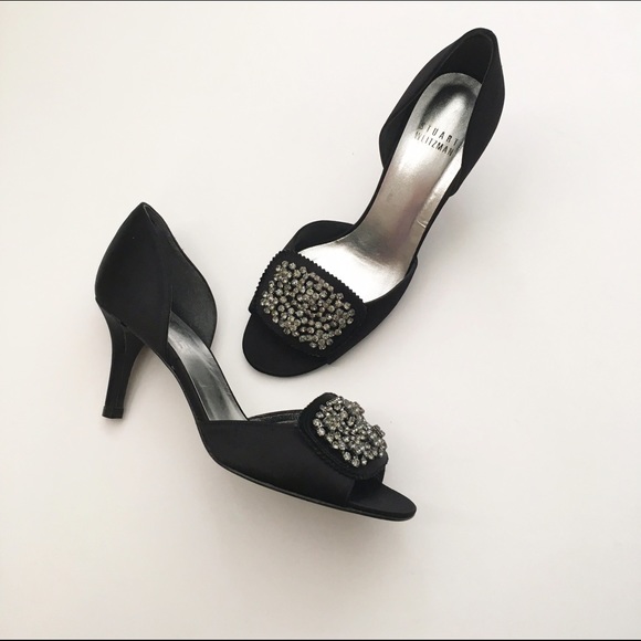 Stuart Weitzman Shoes - Stuart Weitzman Black Satin Pumps