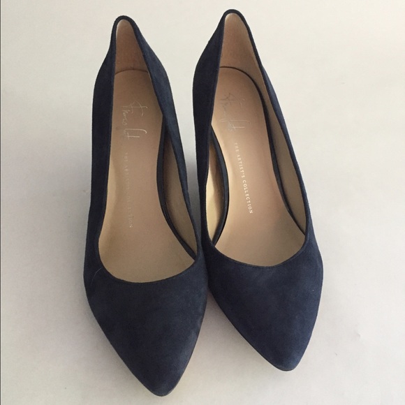 Franco Sarto Navy Suede Wedges