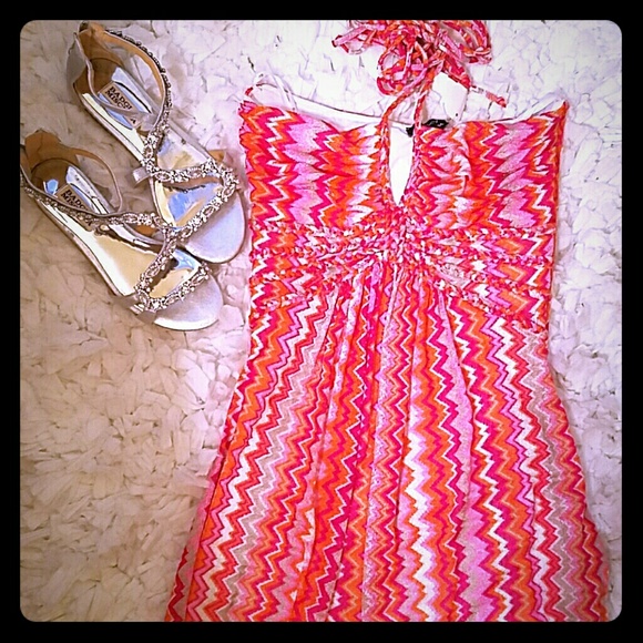 So Summery! Sky Maxi Halter dress