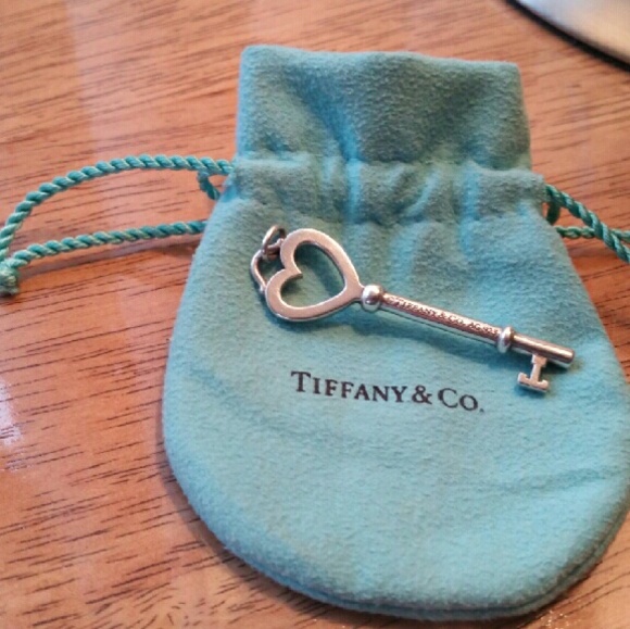 Authentic Tiffany & Co. Silver Heart Key Pendant