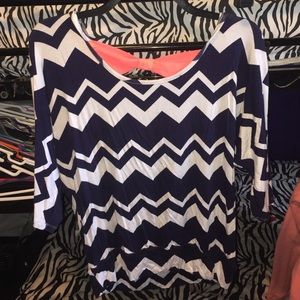 Navy chevron top