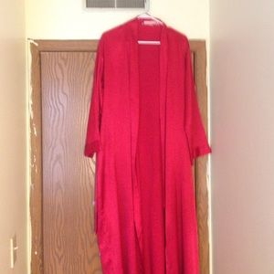 Red silk VS robe w/ belt
