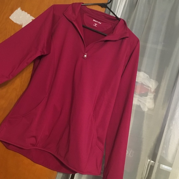 SportTek athletic 1/4 zip pink M