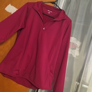 SportTek athletic 1/4 zip pink M