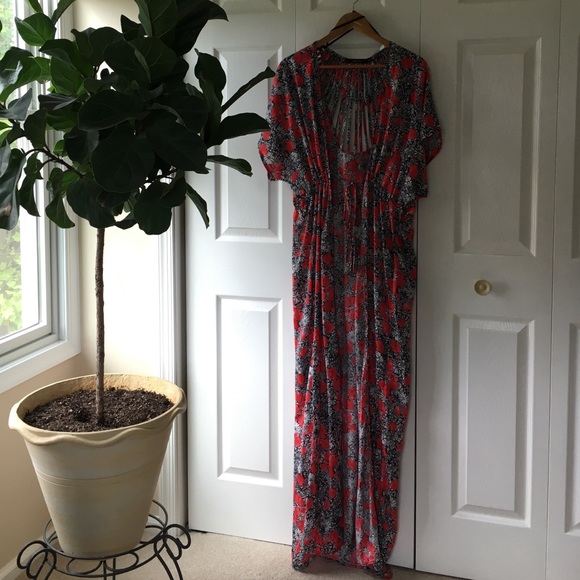 Floor length floral duster