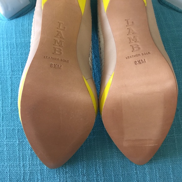 Snake print and yellow L.A.M.B. Heels! Like new! - Picture 3 of 4