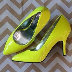 Neon yellow heels