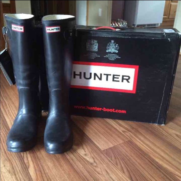 Tall Matte Black Hunter Boots