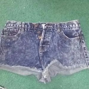 High waisted denim shorts