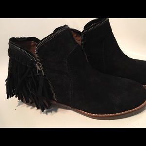 Black suede flat boots