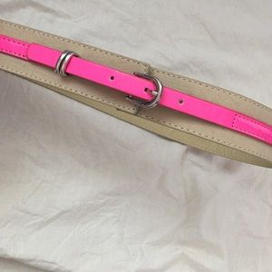 Tan and neon pink small belt