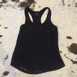 Express Racerback Tank with lace and beading