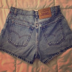 Levi high waisted jean shorts