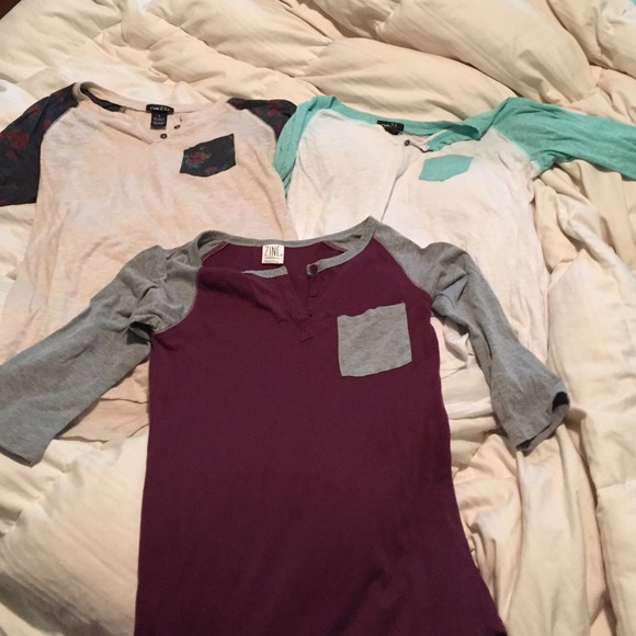 3 half sleeve shirts with pockets