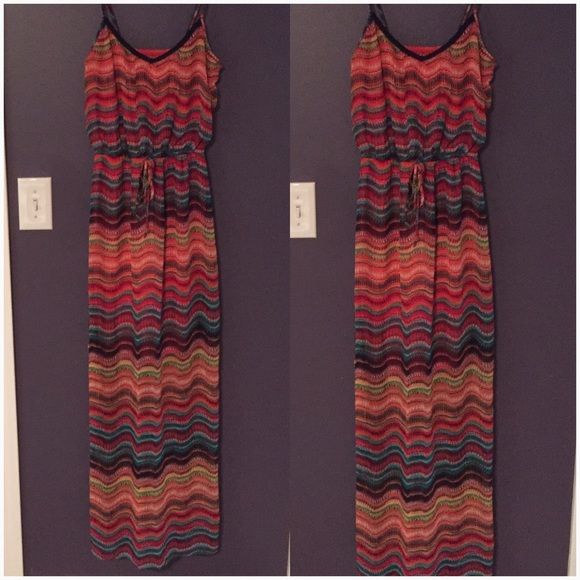 Maurices Dresses & Skirts - Multi-colored Maxi Dress with built in slip & slit
