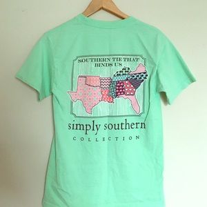 Mint colored simply southern tee