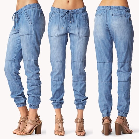 Forever 21 Pants - Life In Progress Chambray Jogger Pants