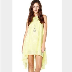 For love & lemons yellow peasant dress size s