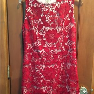 Red lace dress