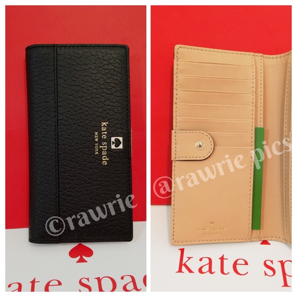 New Kate Spade pebbled leather slim Bifold wallet - Picture 3 of 3