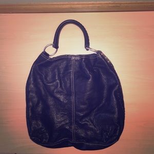 Black leather boho purse