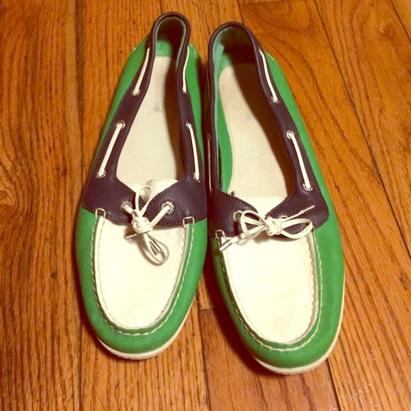 Green, Navy and White Sperry's