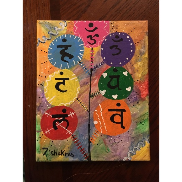 ❤️💛💚💙💜💗Acrylic chakra painting
