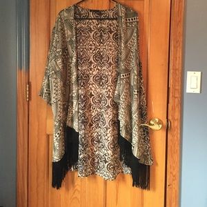 Patterned Fringe Kimono