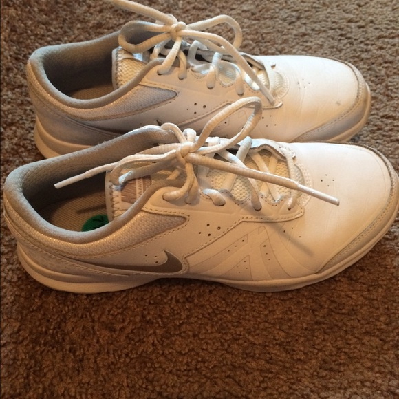 White Nike running shoes