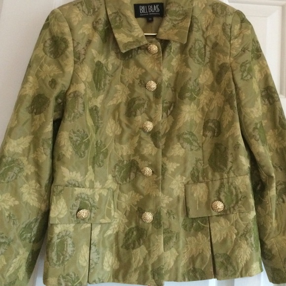Bill Blass 80’s organic pattern/crystal buttons