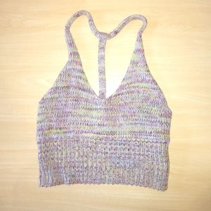 Urban Outfitters colorful sweater crop tank