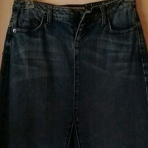 Jean skirt. .."hi-low"