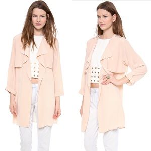 RACHEL ZOE HOUSTON SILK TRENCH-BLUSH
