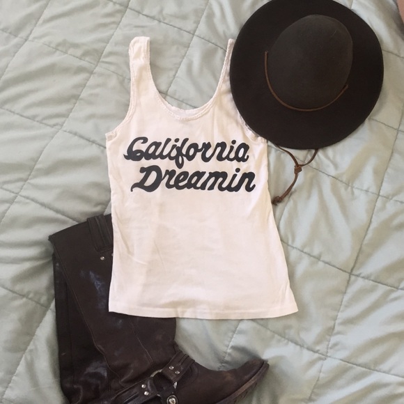 Bandit Band California Dreamin white tank. New