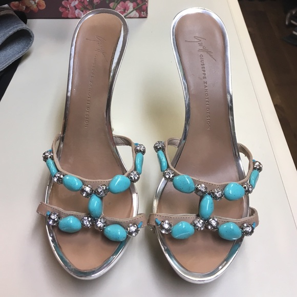 Turquoise and silver Giuseppe Zanotti