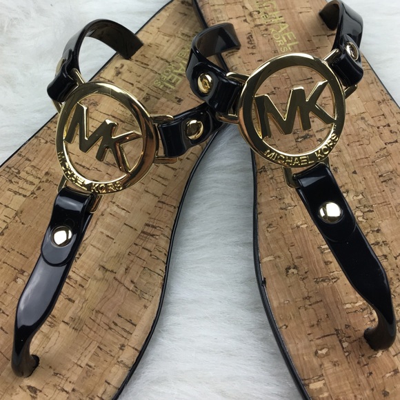 Michael Kors black MK logo jelly cork sandal - Picture 2 of 4