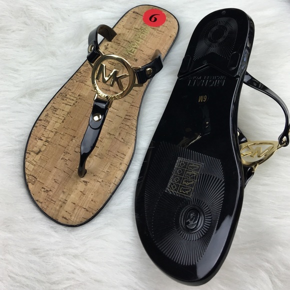 Michael Kors black MK logo jelly cork sandal - Picture 3 of 4