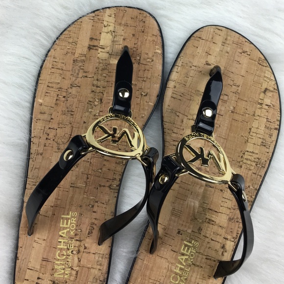Michael Kors black MK logo jelly cork sandal - Picture 4 of 4