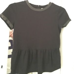 madewell black peplum top