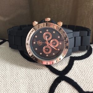 Black rubber coated watch