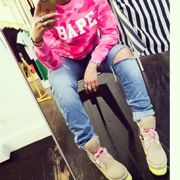 bape pink camo hoodie