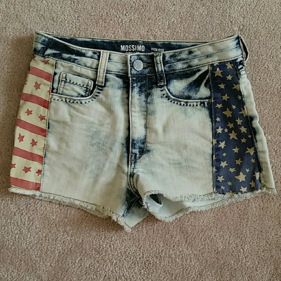 High Rise Acid Wash Denim Shorts