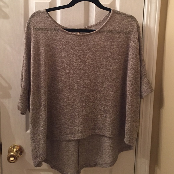Tan high low shirt