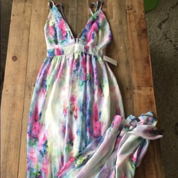 Water color maxi dress