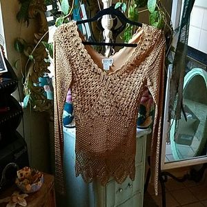 Crochet,lined sweater