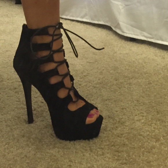 Platform lace-up heels